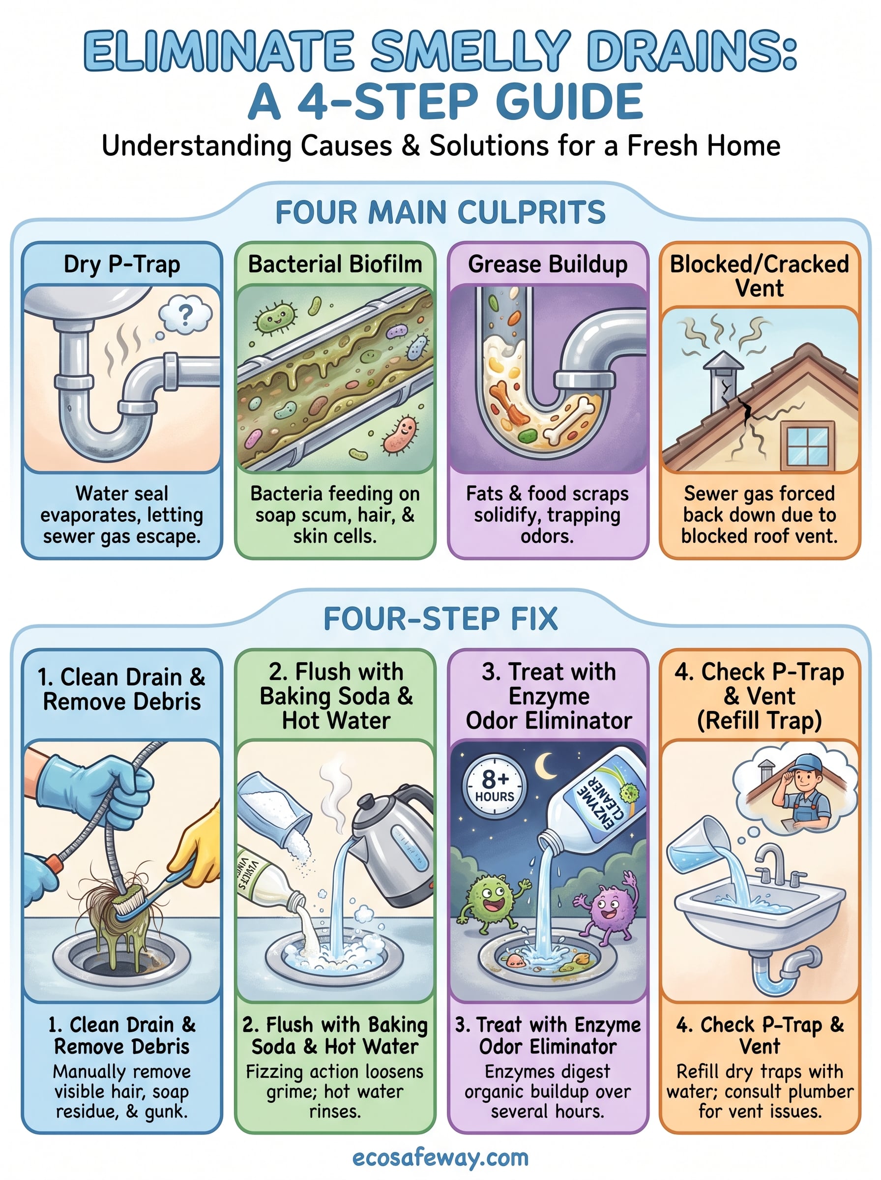 drain odor eliminator infographic