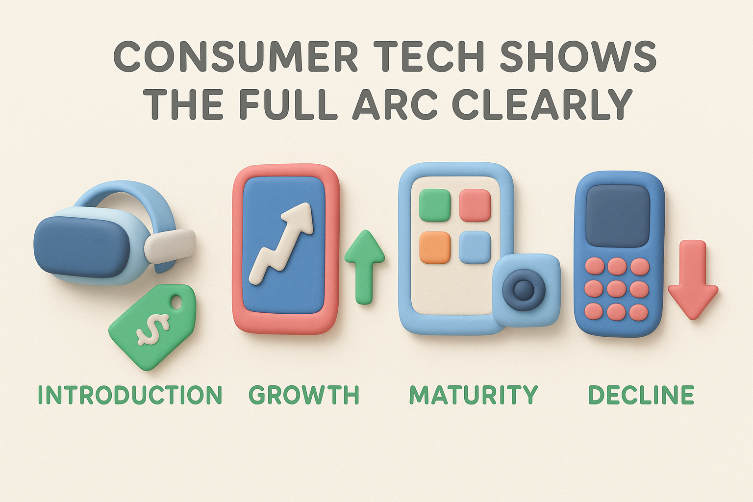 Consumer tech shows the full arc clearly
