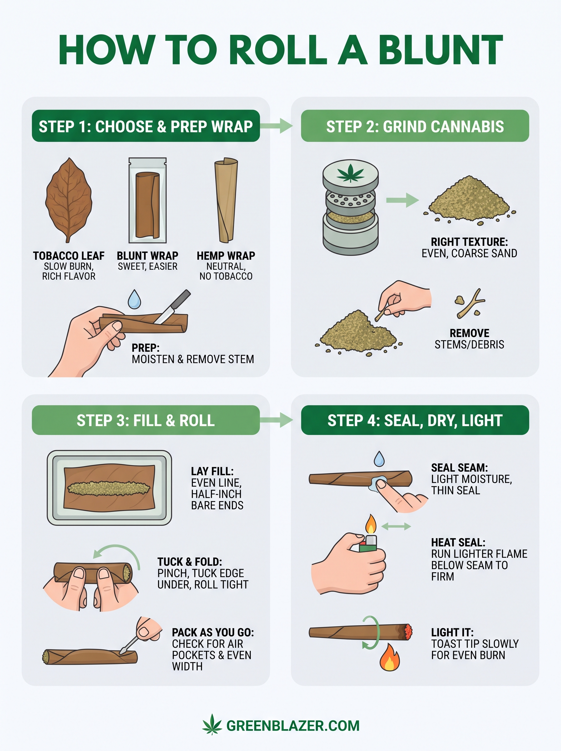 how to roll a blunt infographic