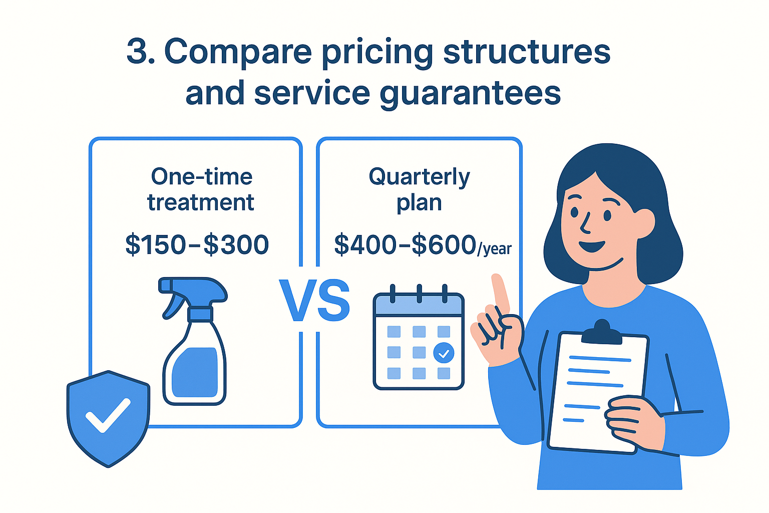 3. Compare pricing structures and service guarantees