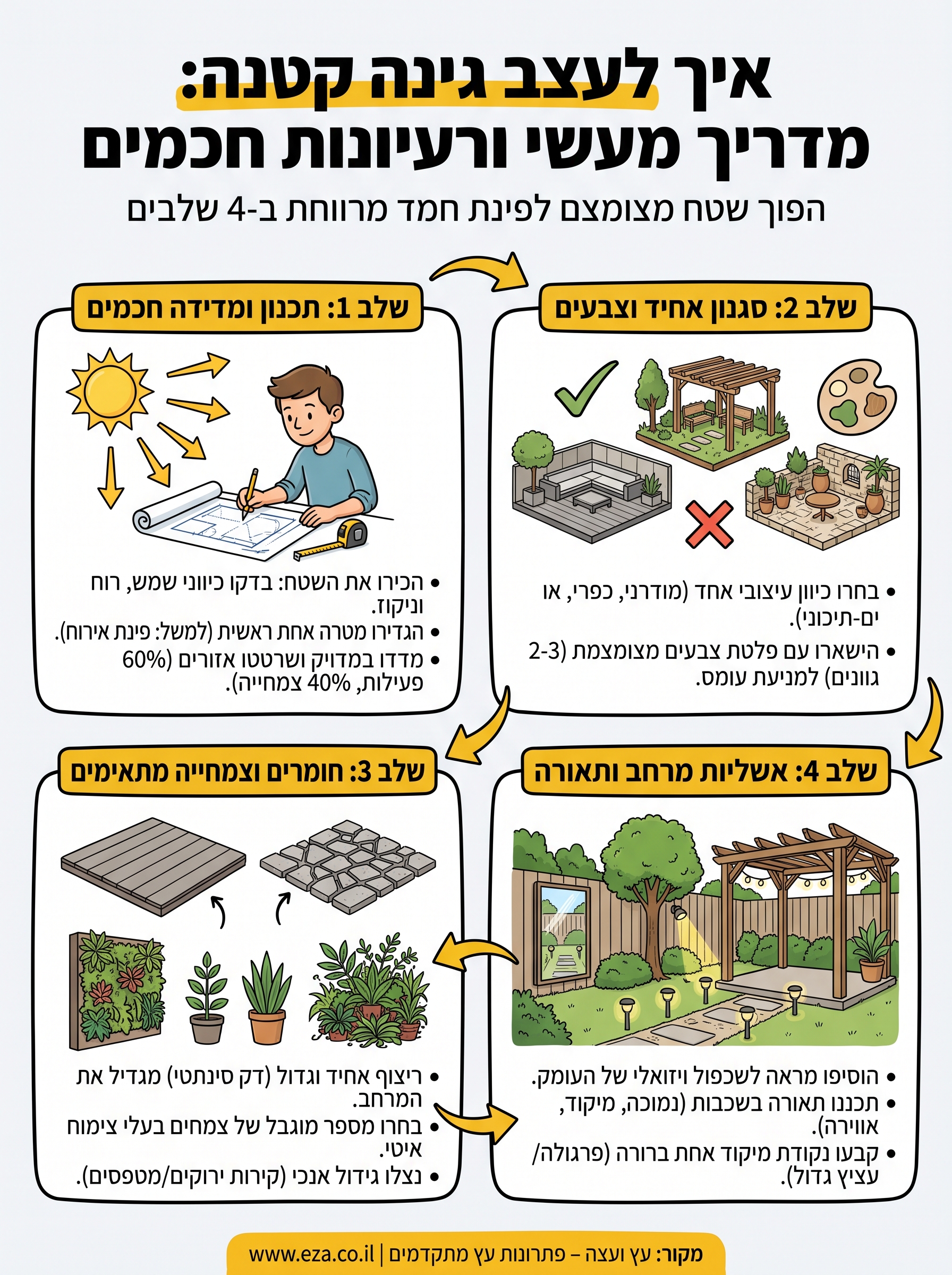 איך לעצב גינה קטנה infographic