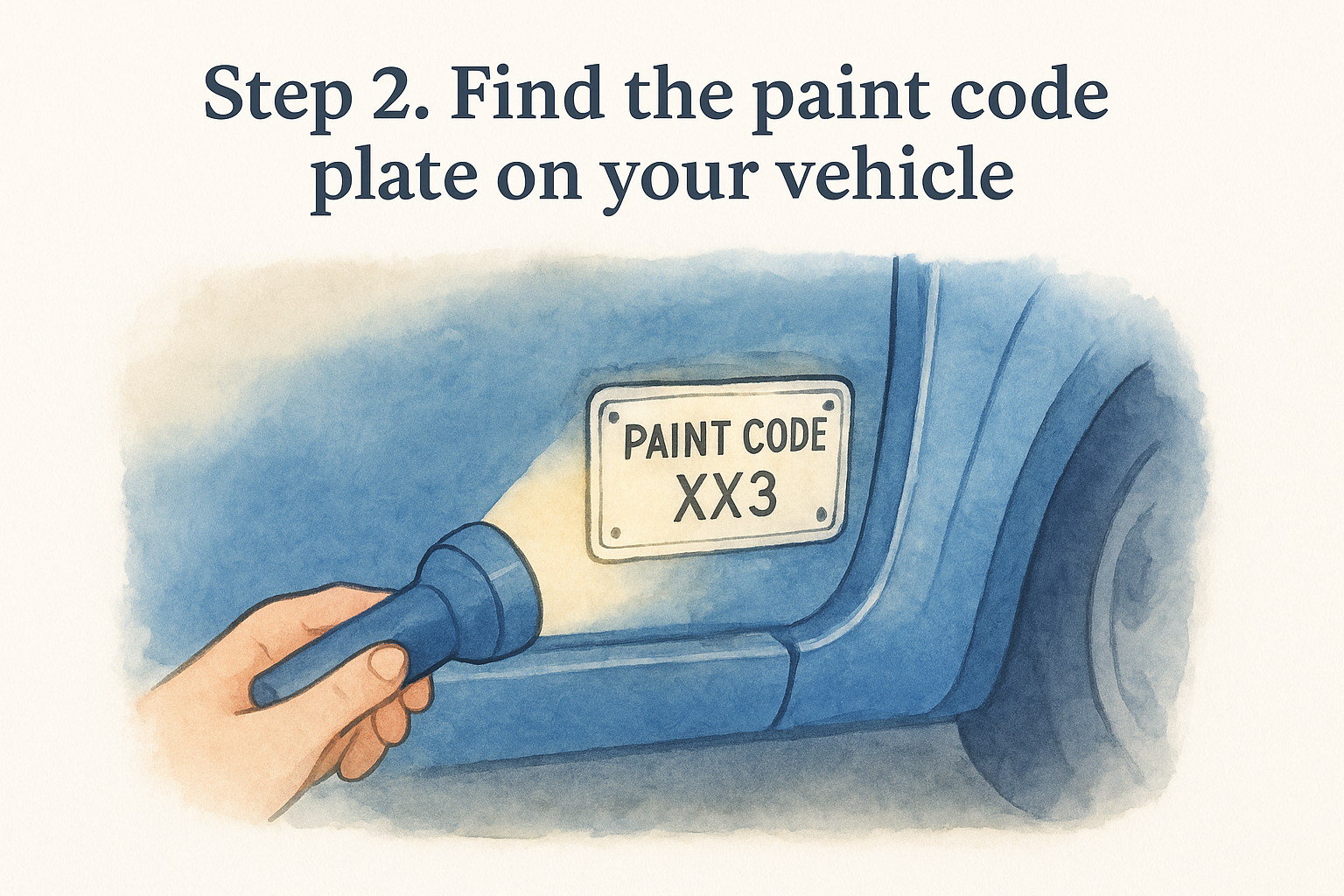 Step 2. Find the paint code plate on your vehicle