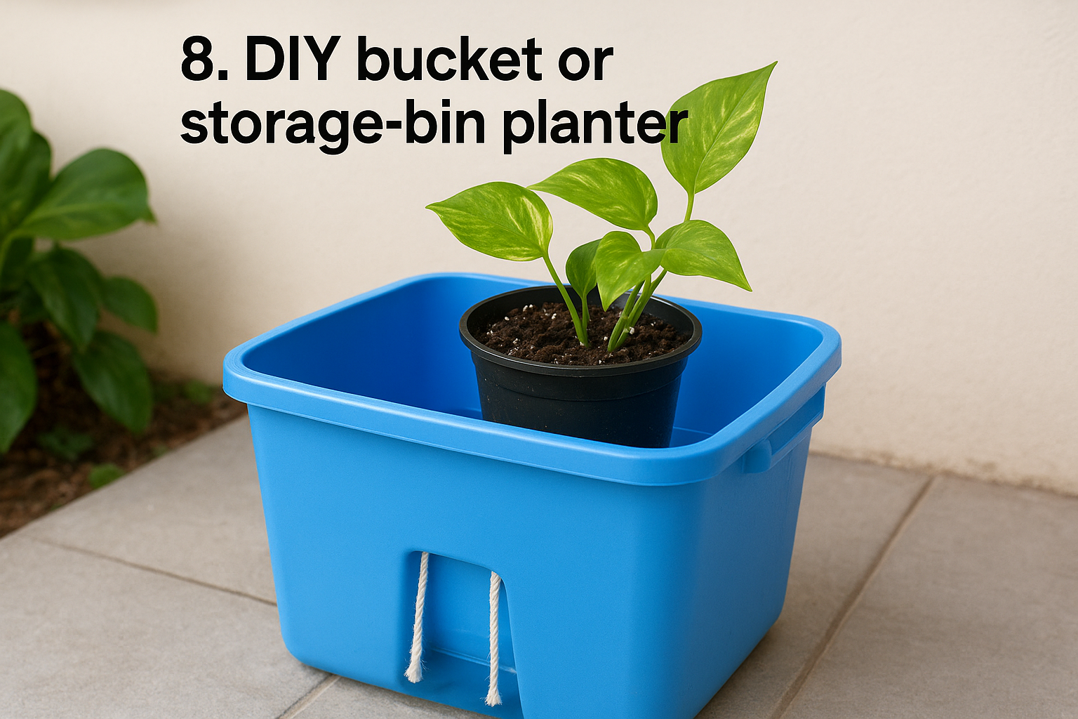 8. DIY bucket or storage-bin planter