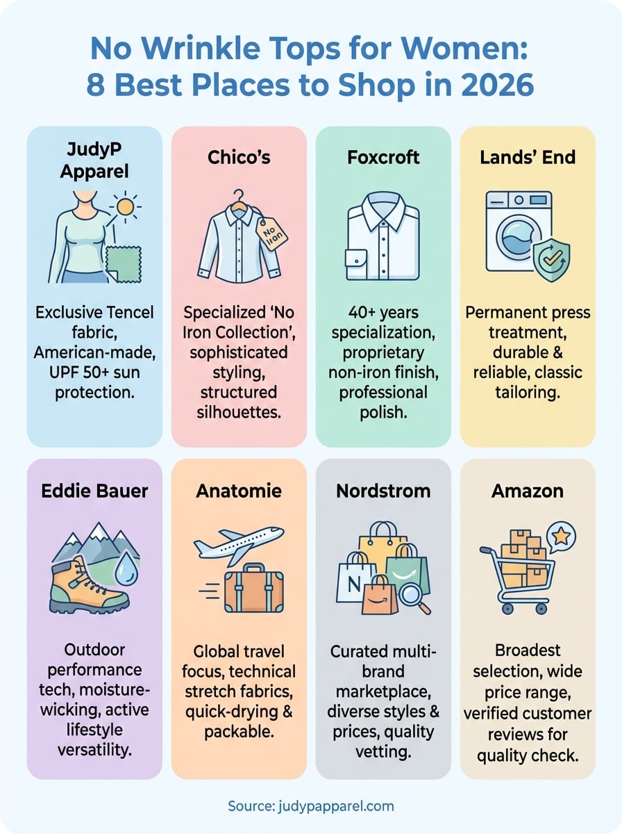 no wrinkle tops for women infographic