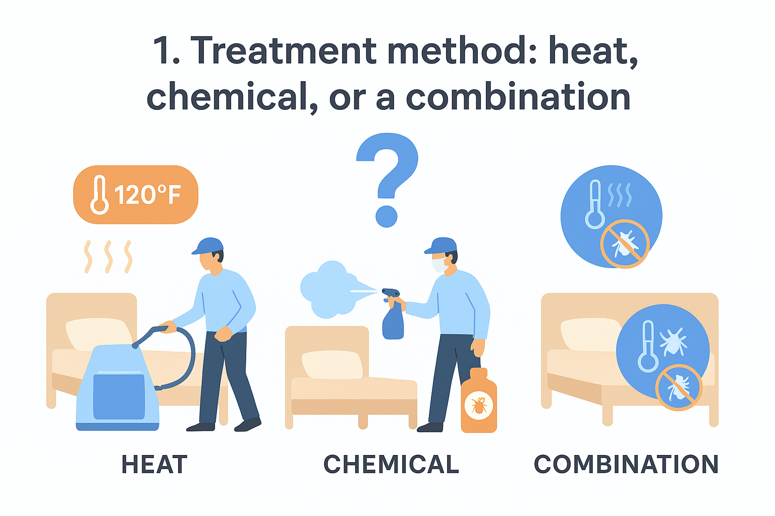 1. Treatment method: heat, chemical, or a combination
