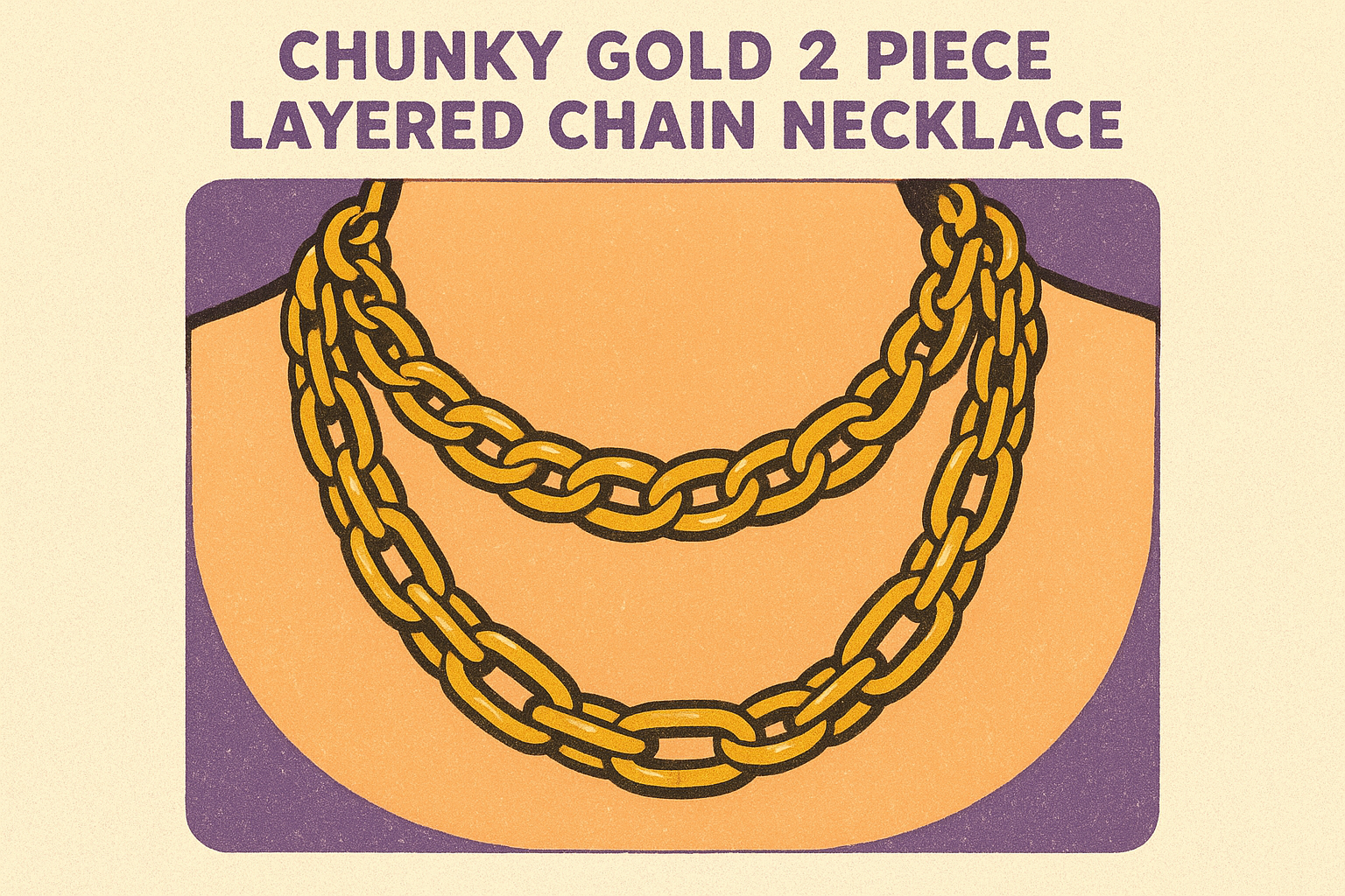4. Chunky Gold 2 Piece Layered Chain Necklace