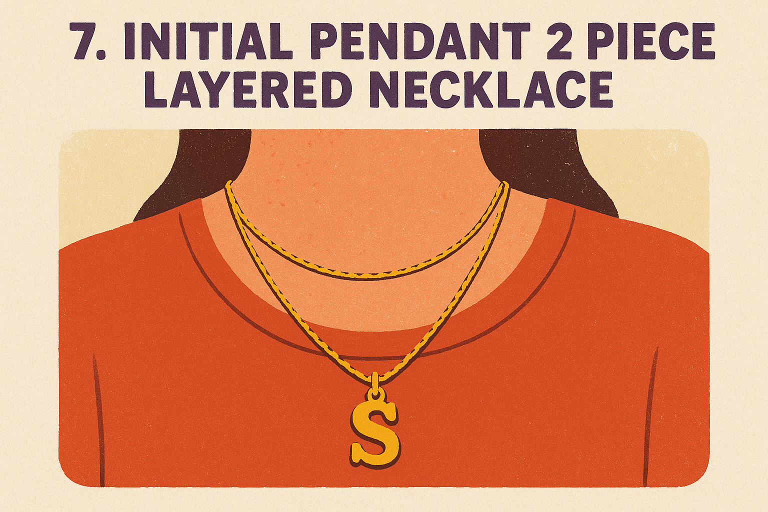 7. Initial Pendant 2 Piece Layered Necklace