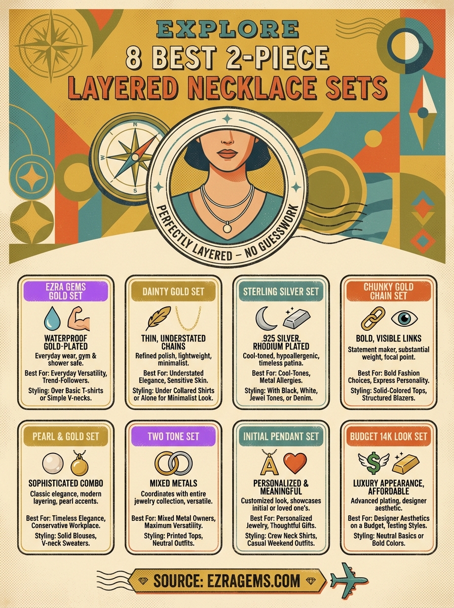 2 piece layered necklace infographic