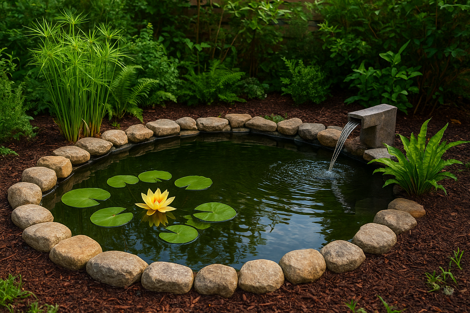 7. Add a small pond or water feature