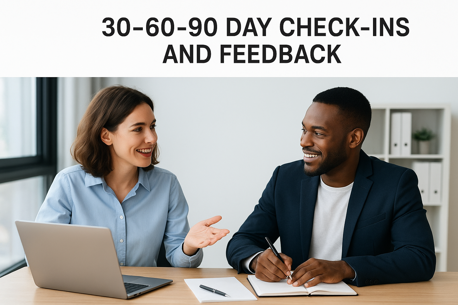 7. 30-60-90 day check-ins and feedback