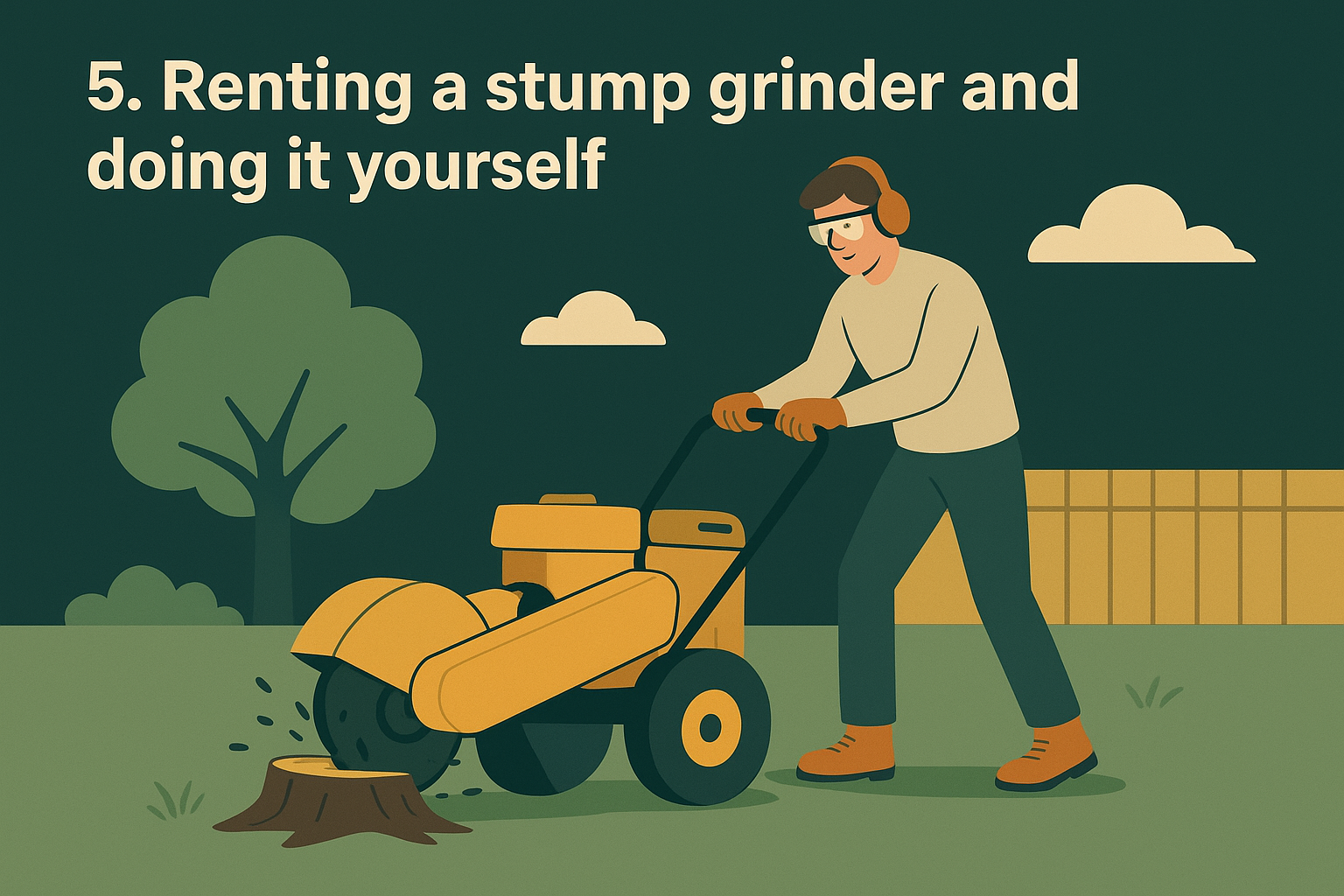 5. Renting a stump grinder and doing it yourself