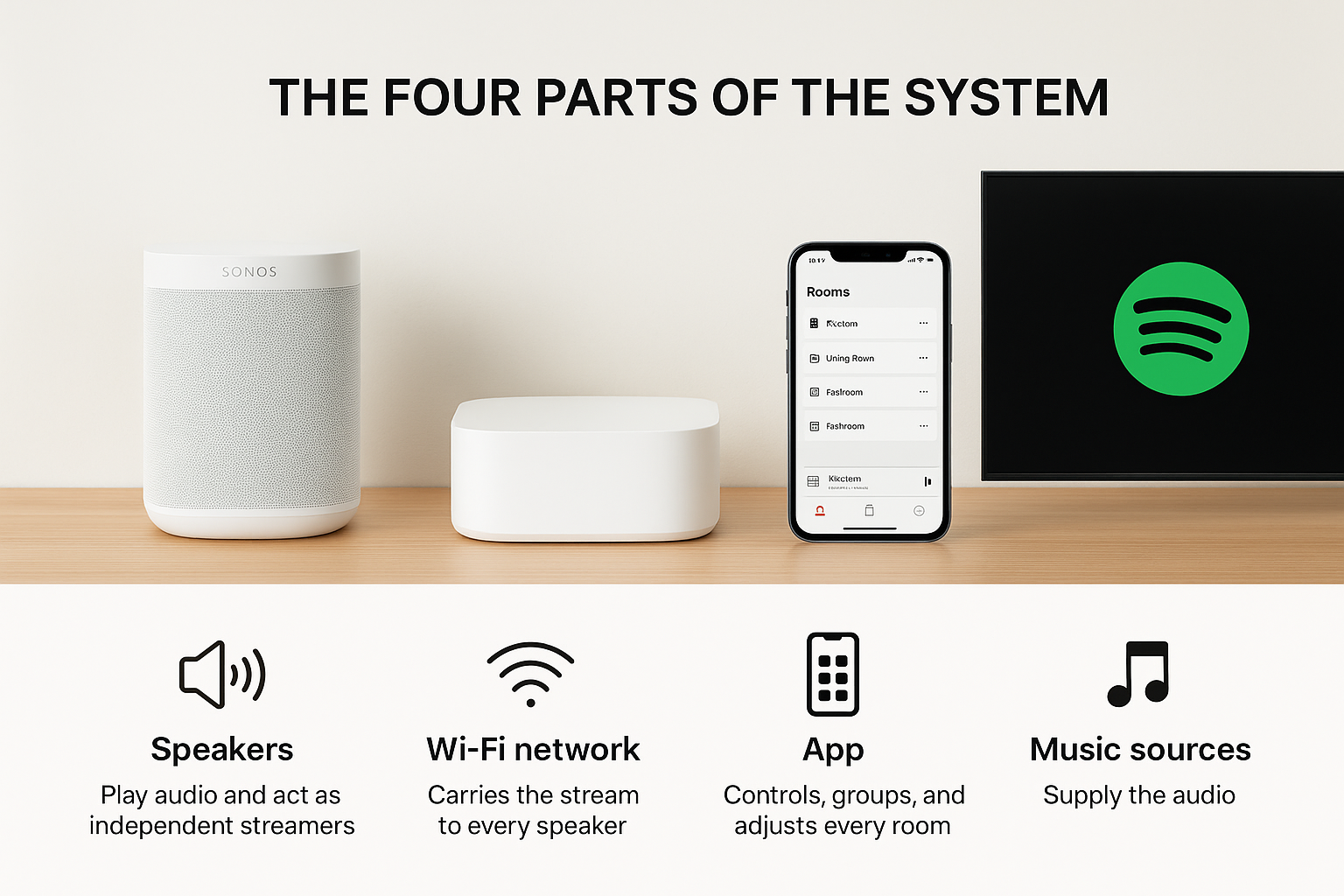 The four parts of the system