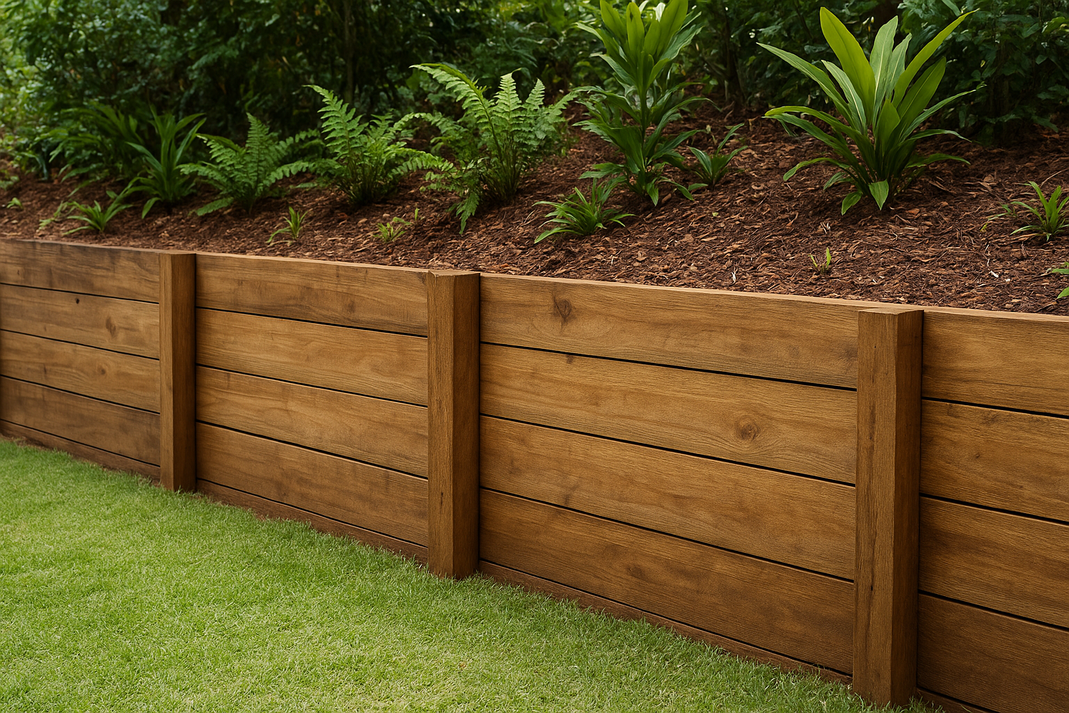 2. Timber sleeper retaining walls