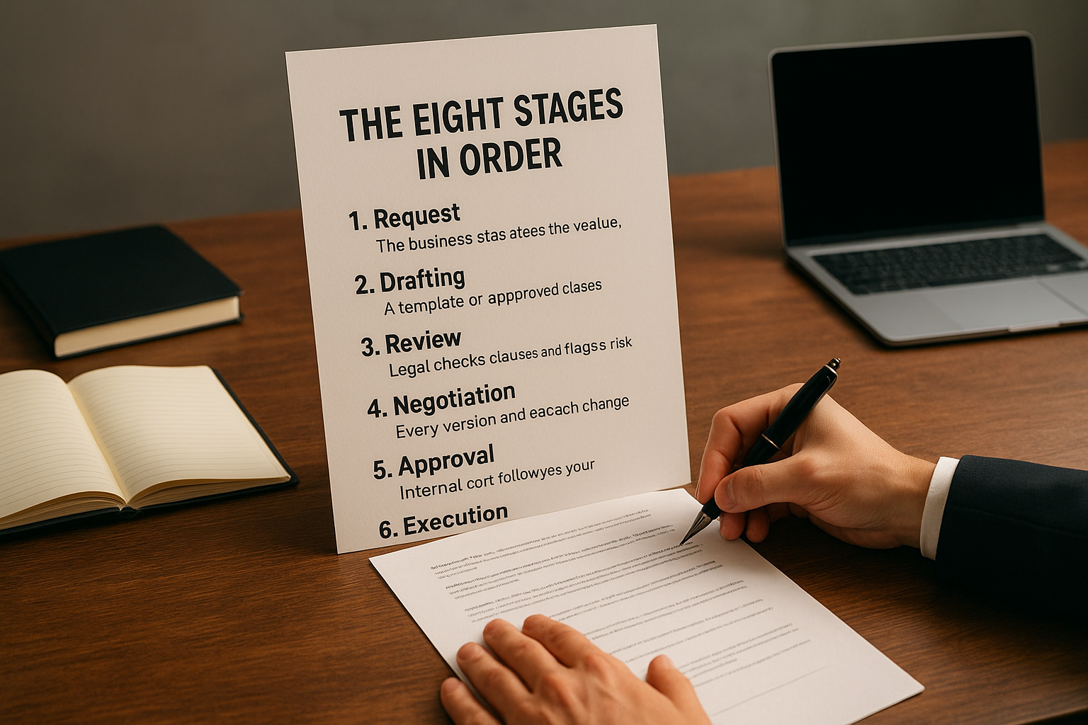 The eight stages in order