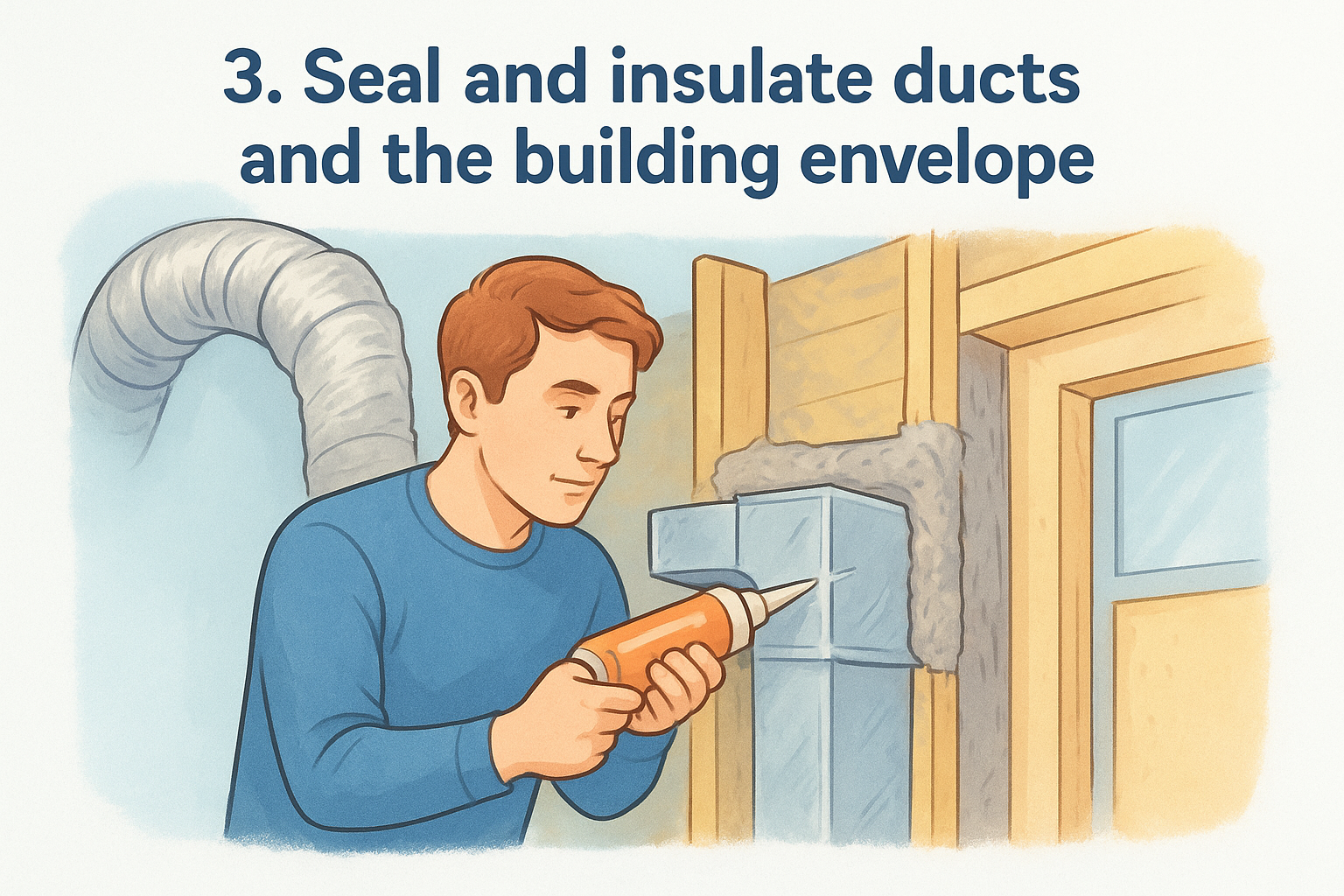 3. Seal and insulate ducts and the building envelope