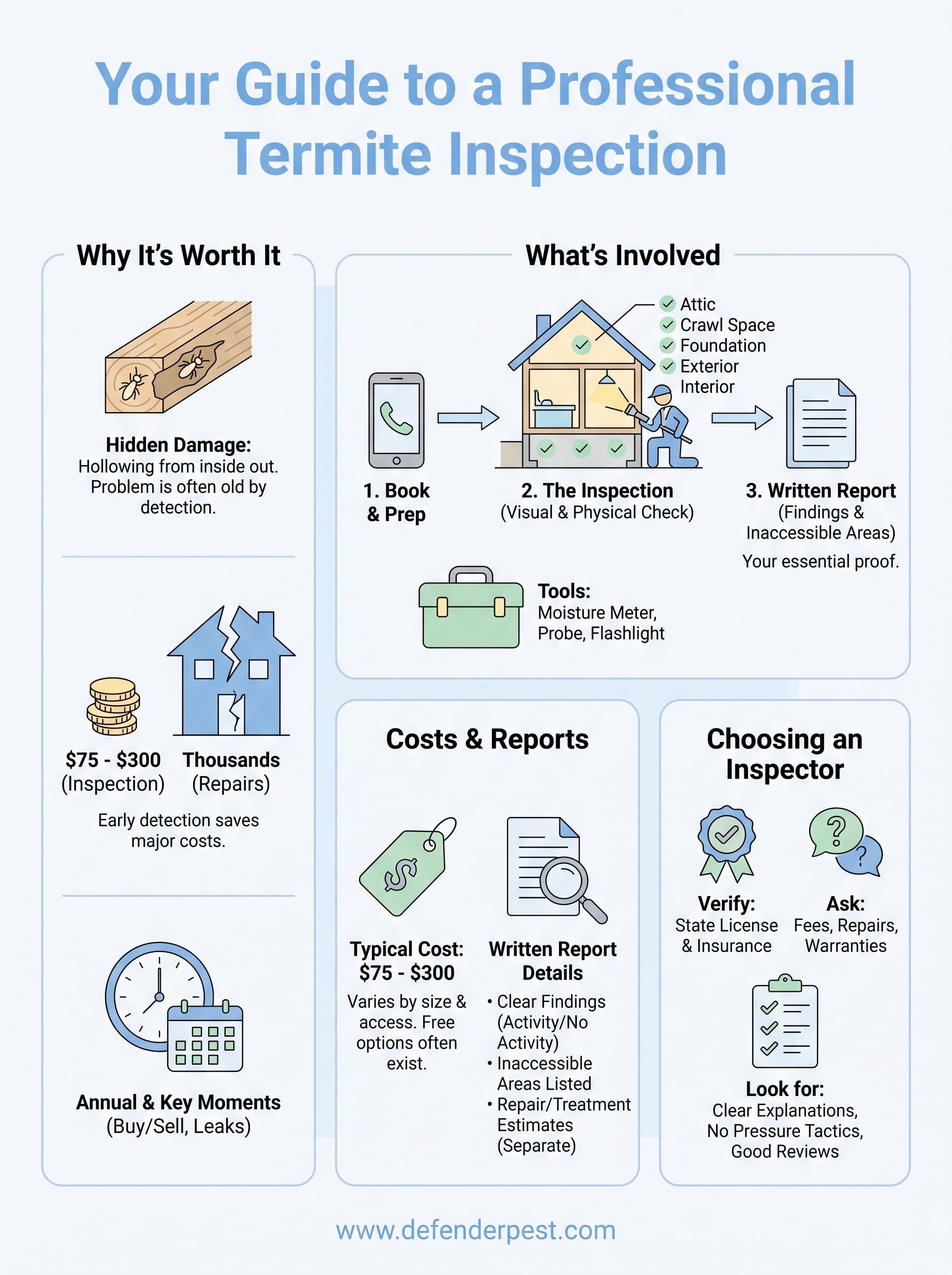 professional termite inspection infographic