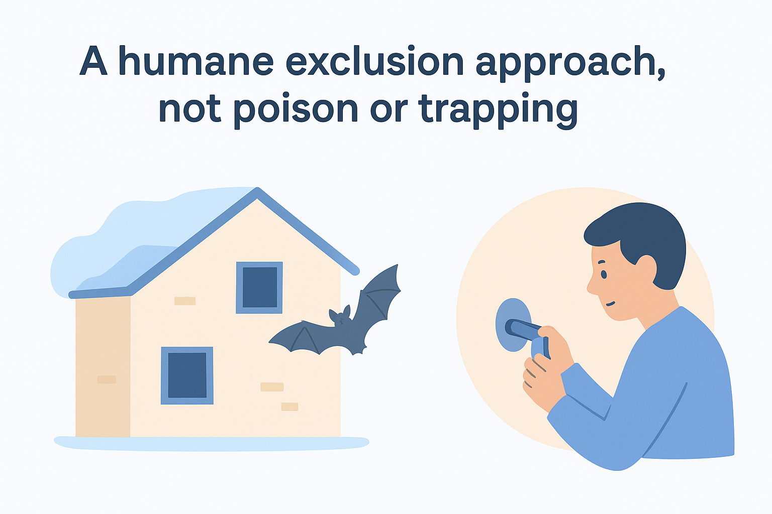 2. A humane exclusion approach, not poison or trapping