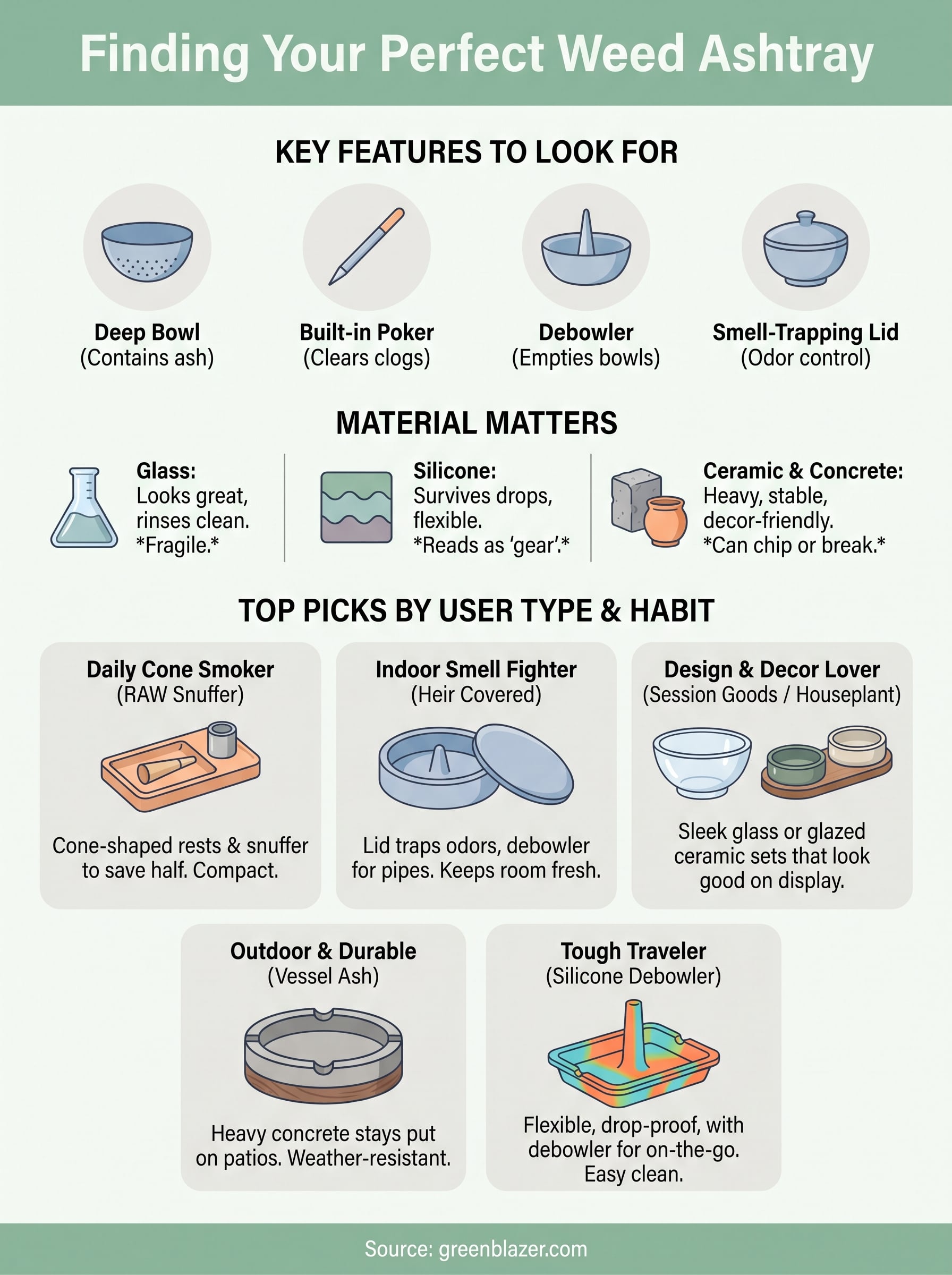 best weed ashtray infographic