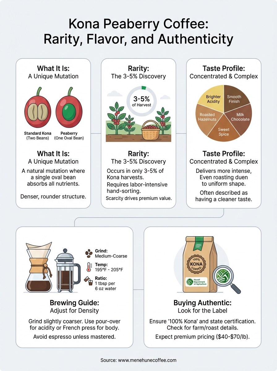 what is kona peaberry coffee infographic