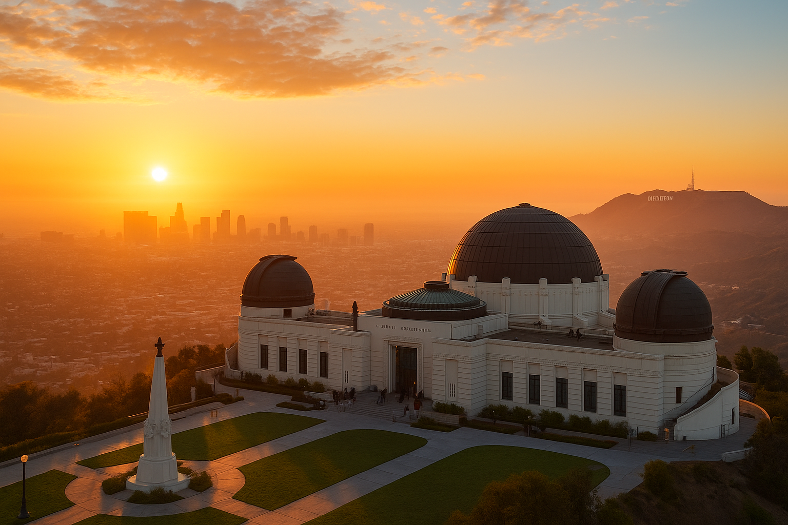 2. Griffith Observatory at sunrise or golden hour