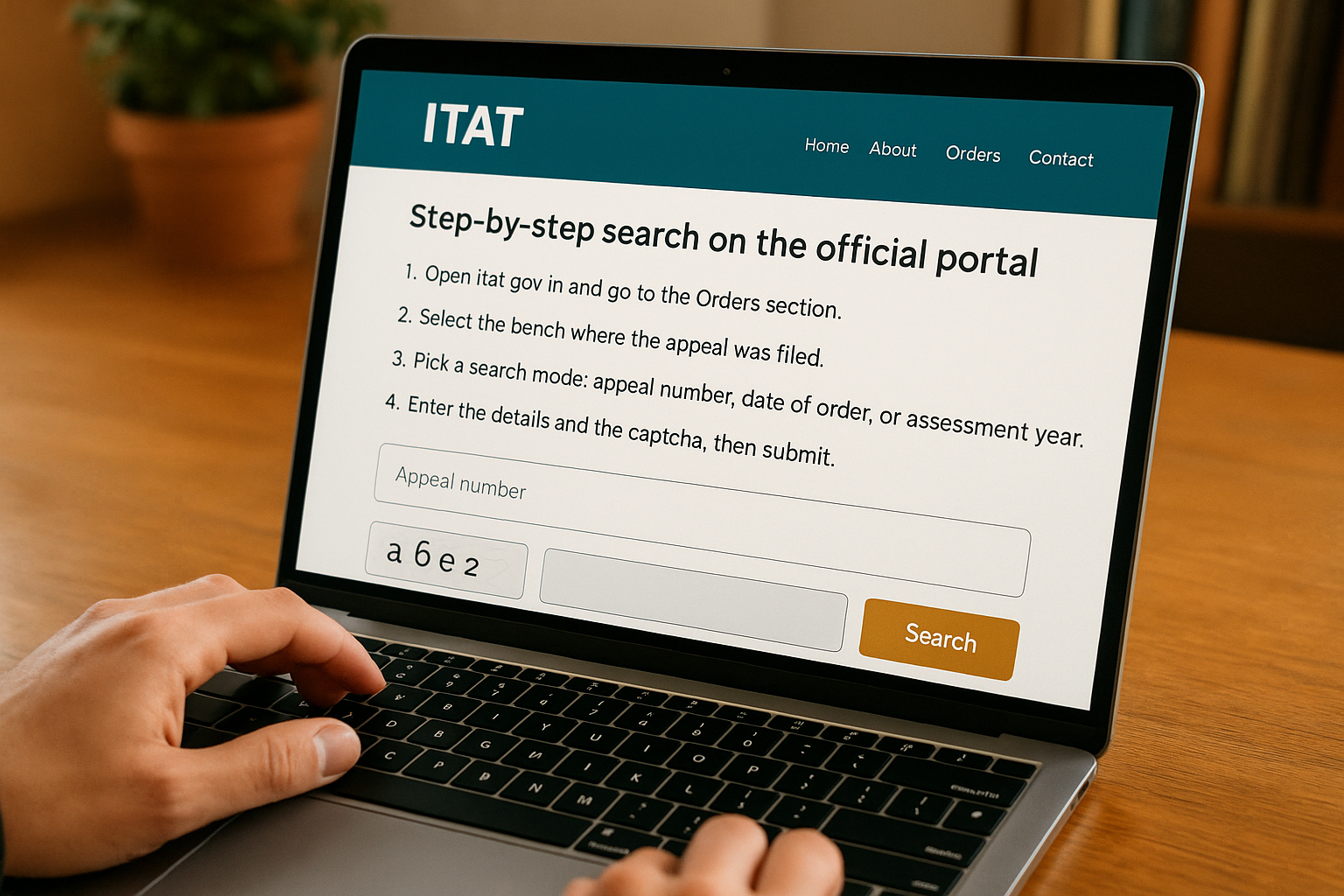 Step-by-step search on the official portal