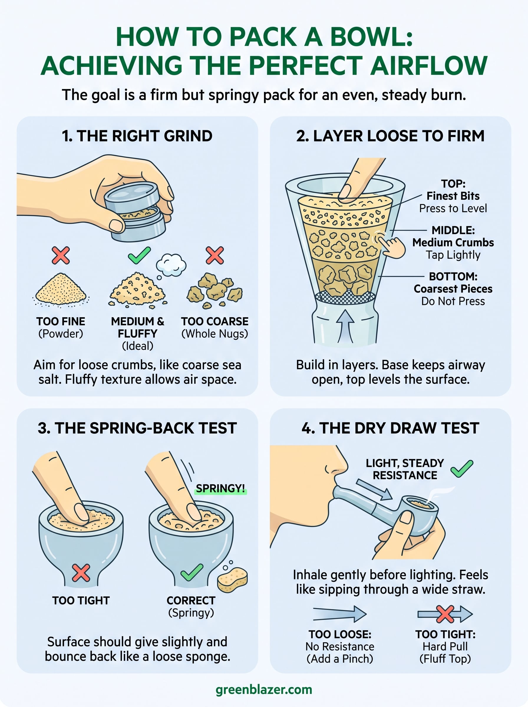 how tight to pack a bowl infographic