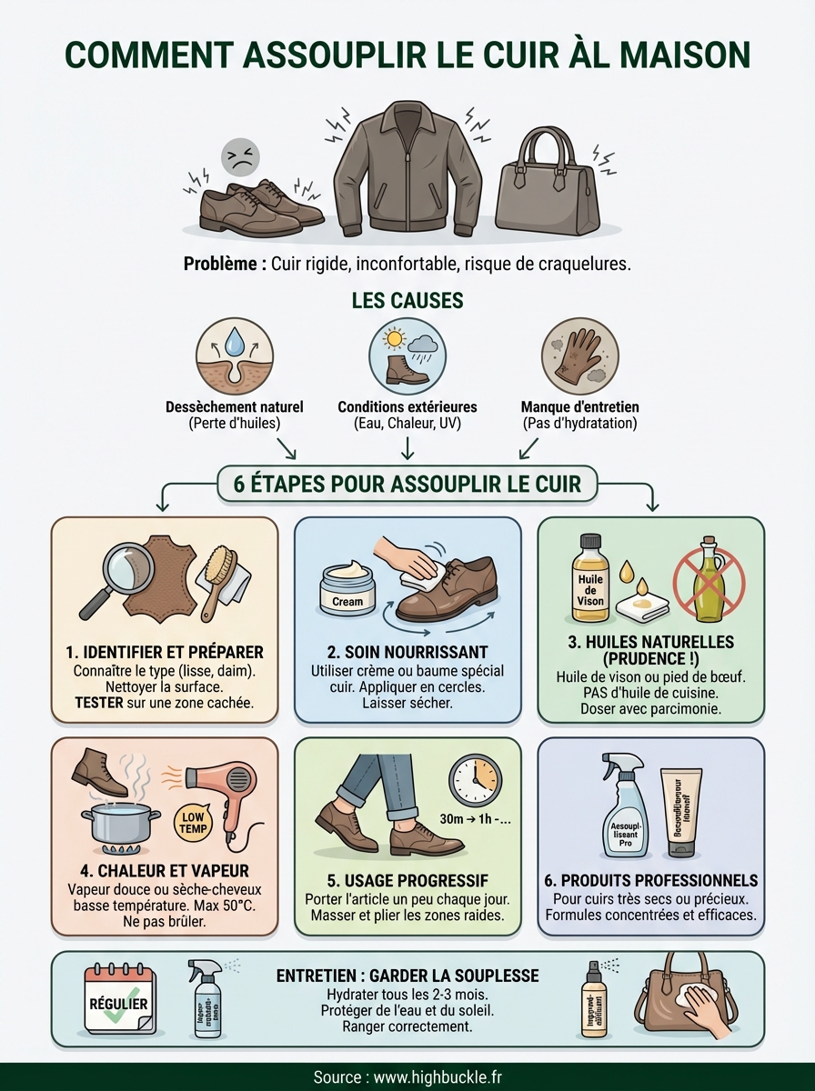 comment assouplir le cuir infographic