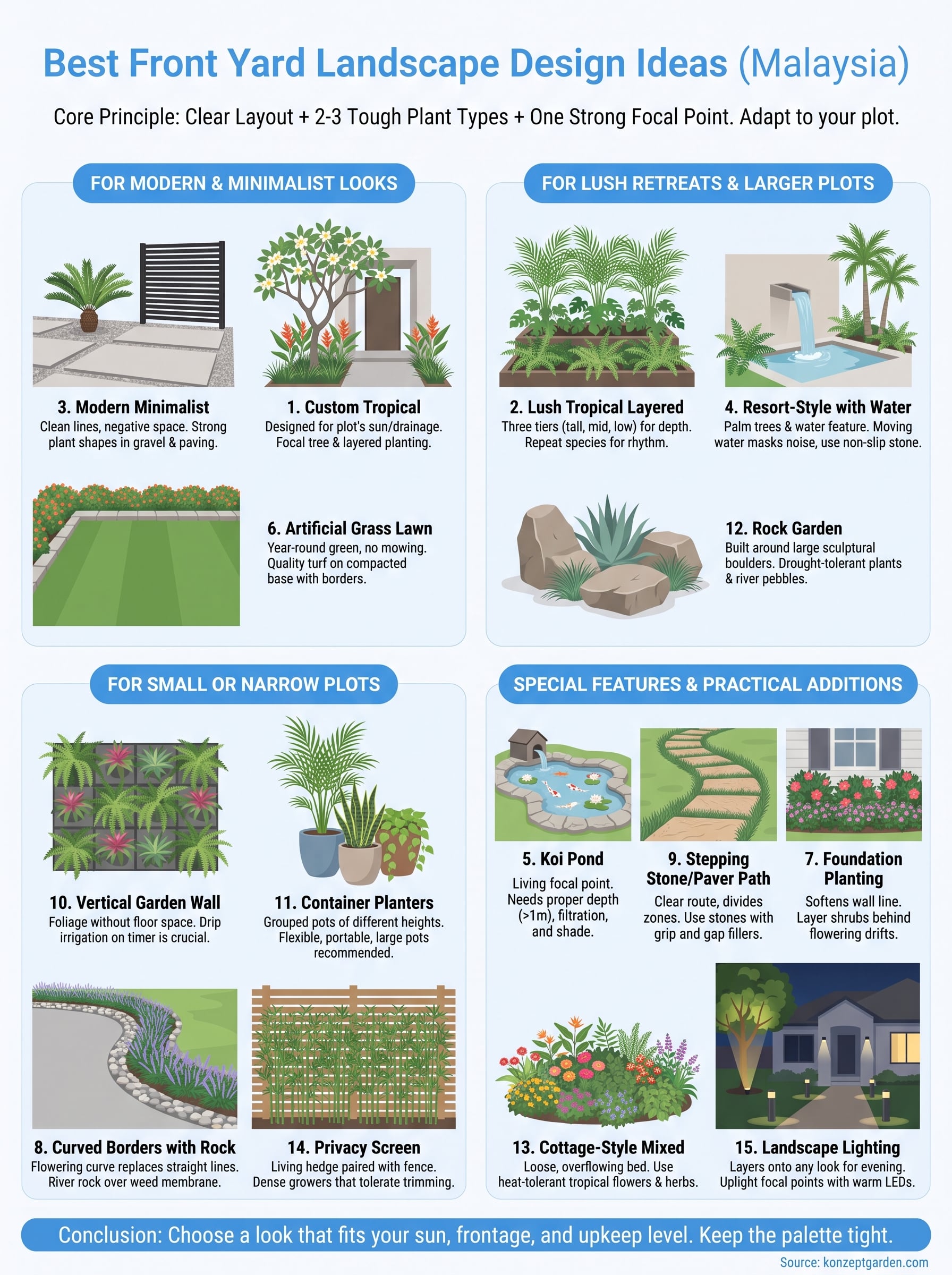 house landscape design ideas infographic