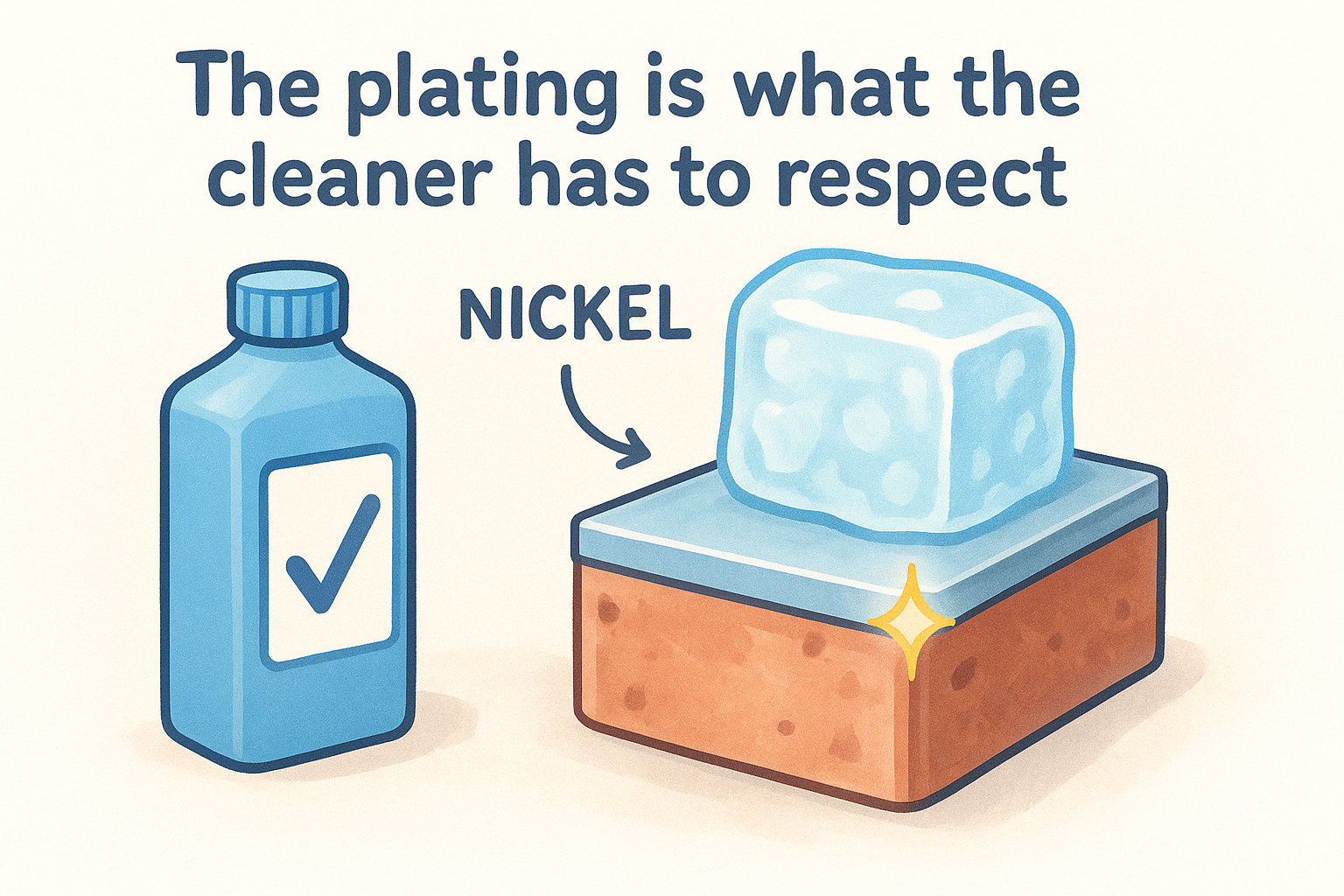 The plating is what the cleaner has to respect