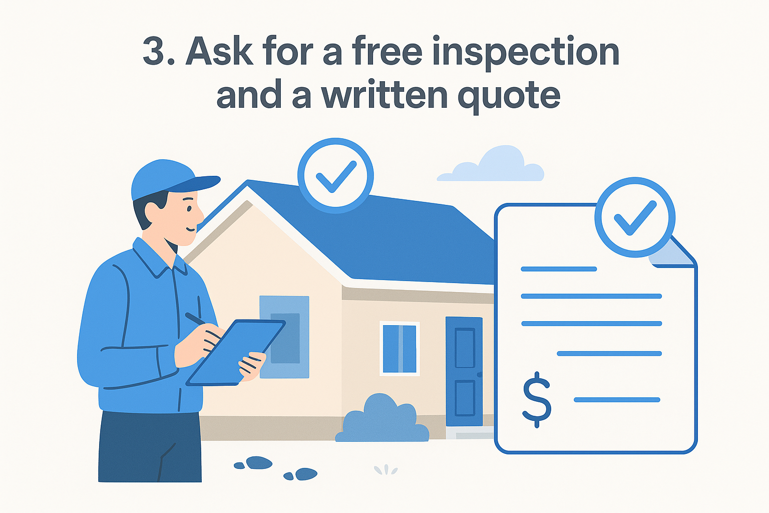 3. Ask for a free inspection and a written quote