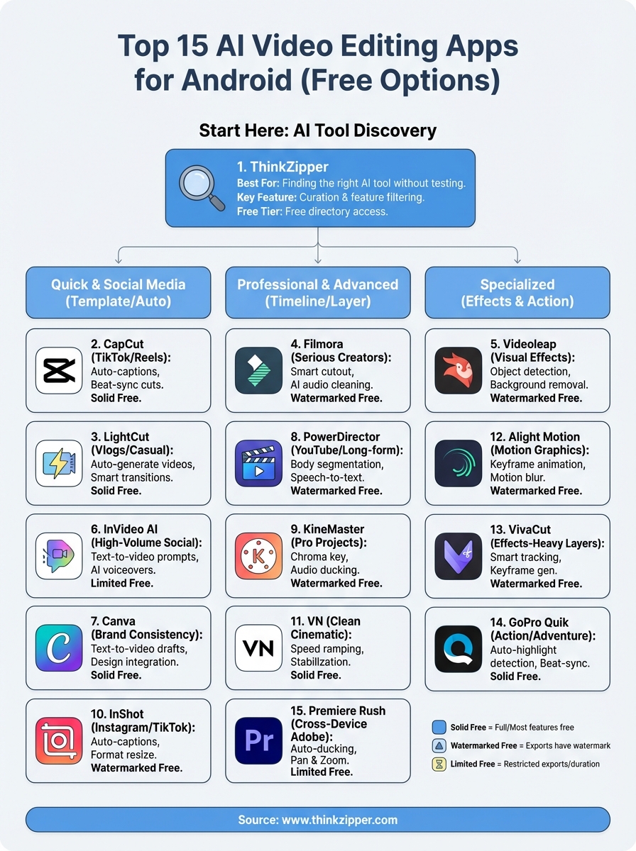 ai video editing app for android infographic