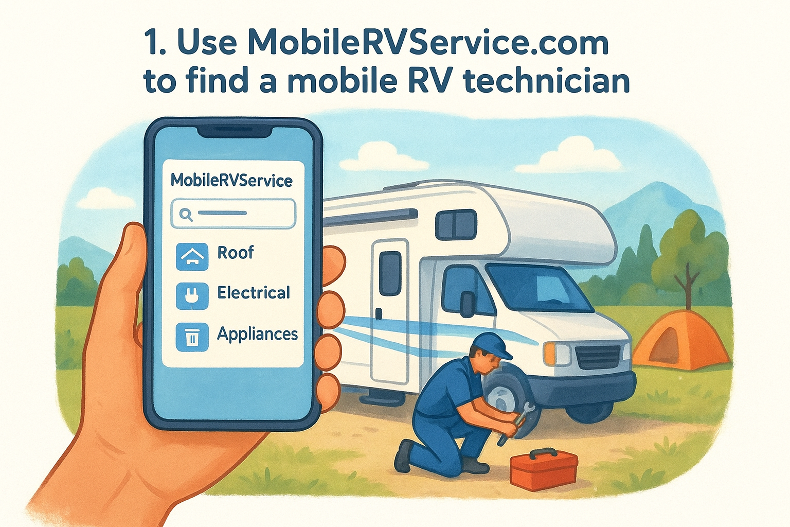 1. Use MobileRVService.com to find a mobile RV technician