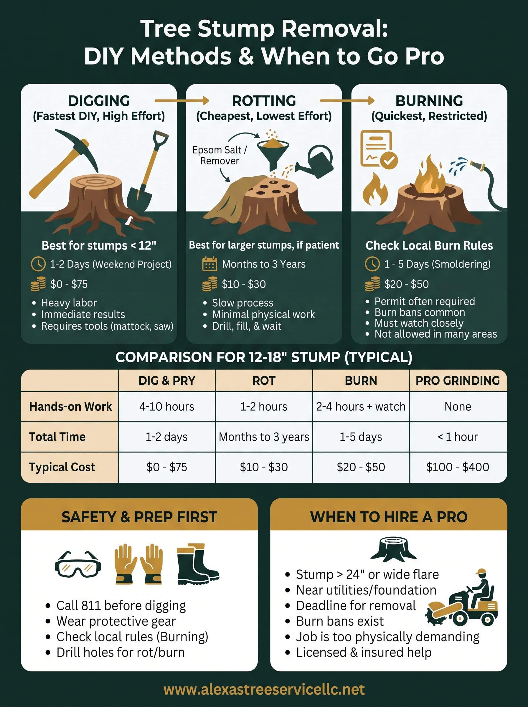 stump removal how to infographic