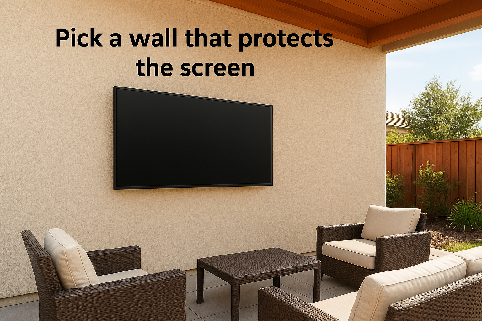 Pick a wall that protects the screen