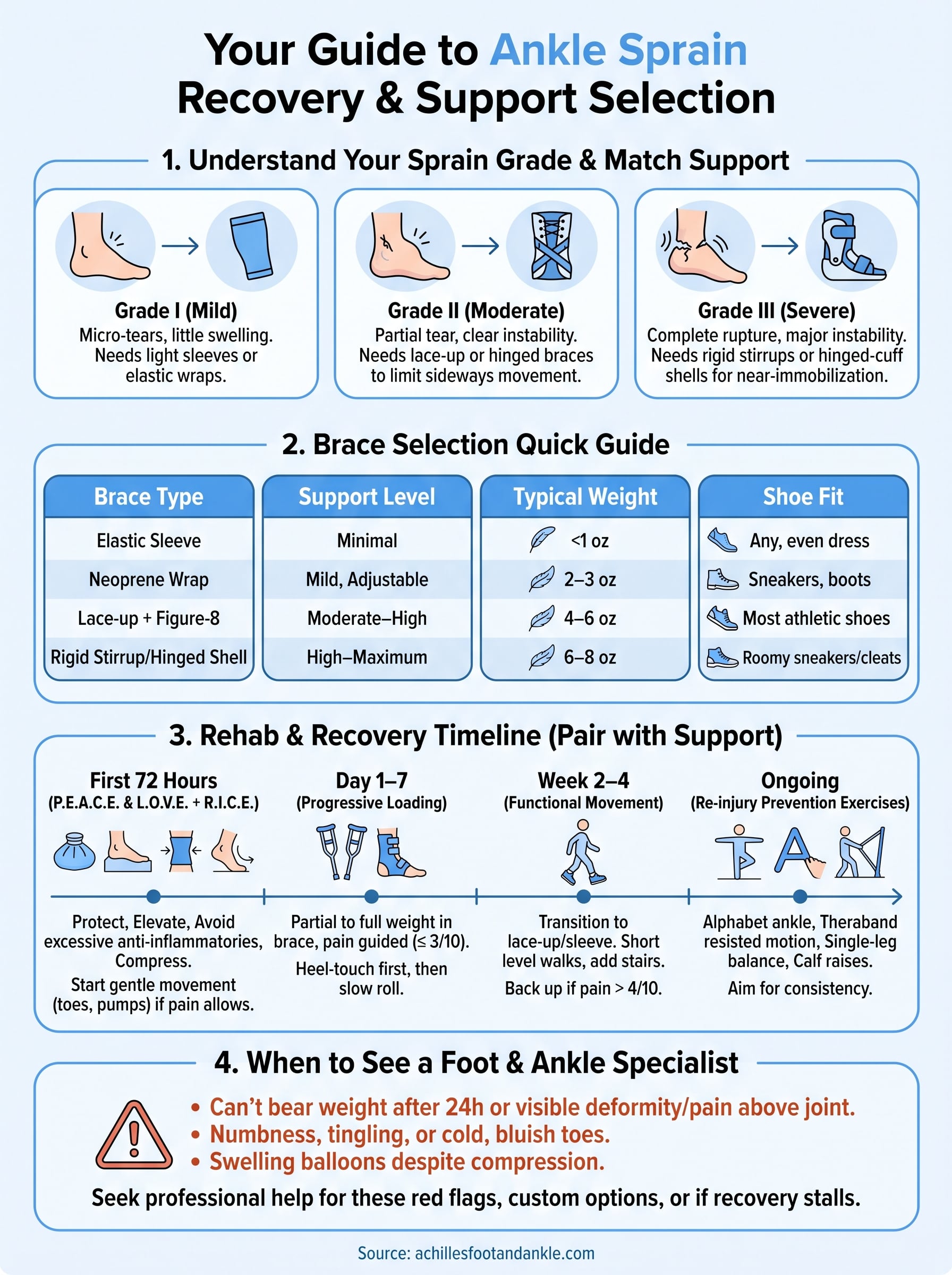 ankle support for sprains infographic