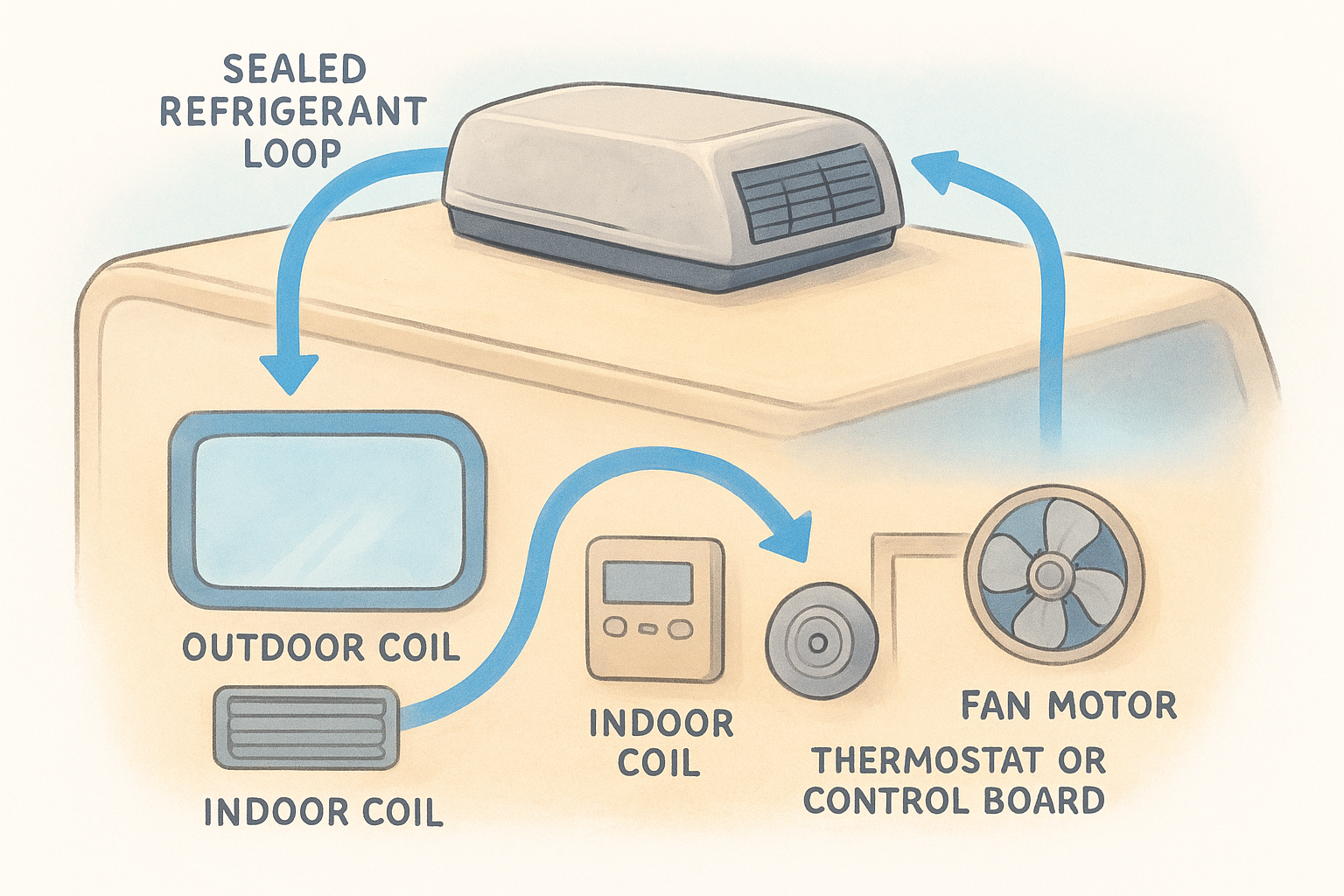 How a rooftop RV AC works and what fails