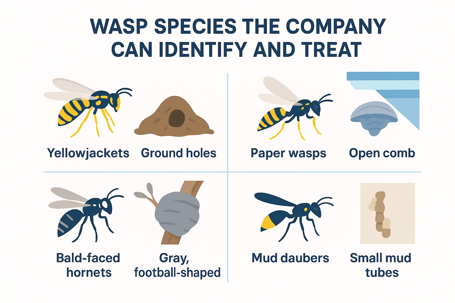 1. Wasp species the company can identify and treat