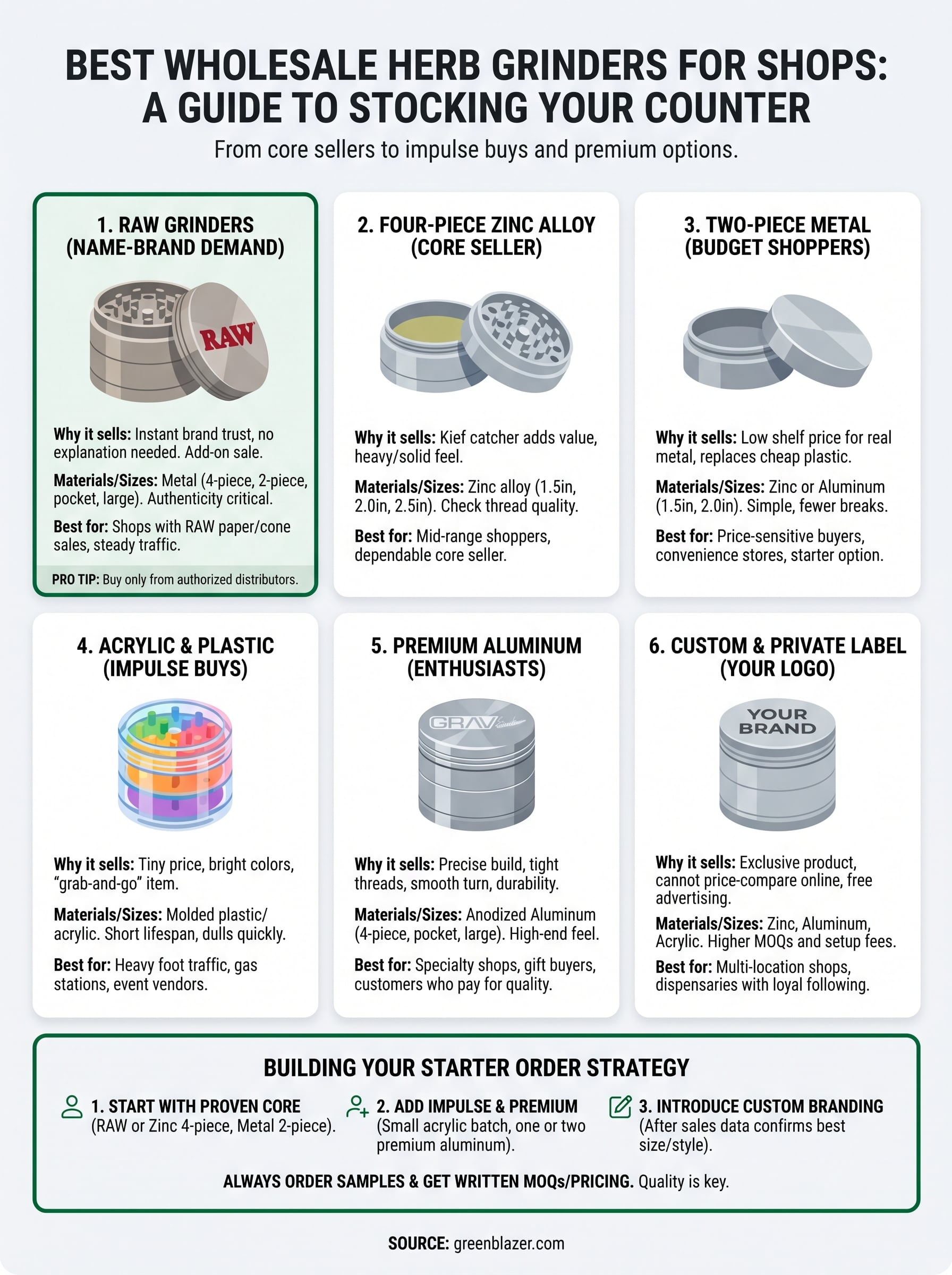 wholesale herb grinders infographic