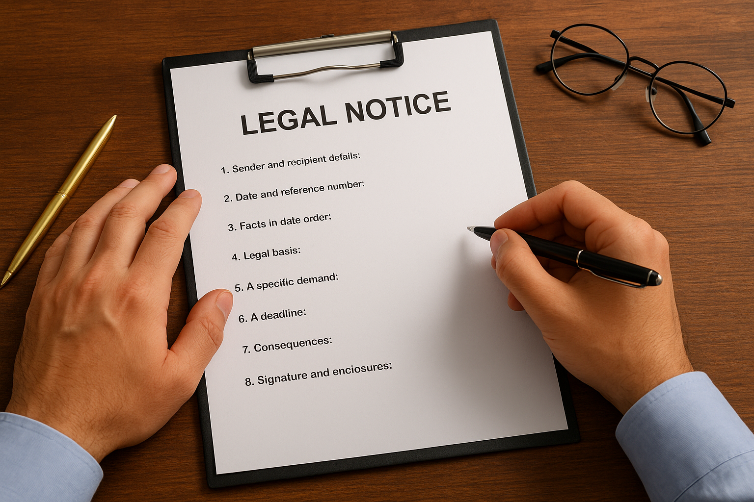 What to include in the notice
