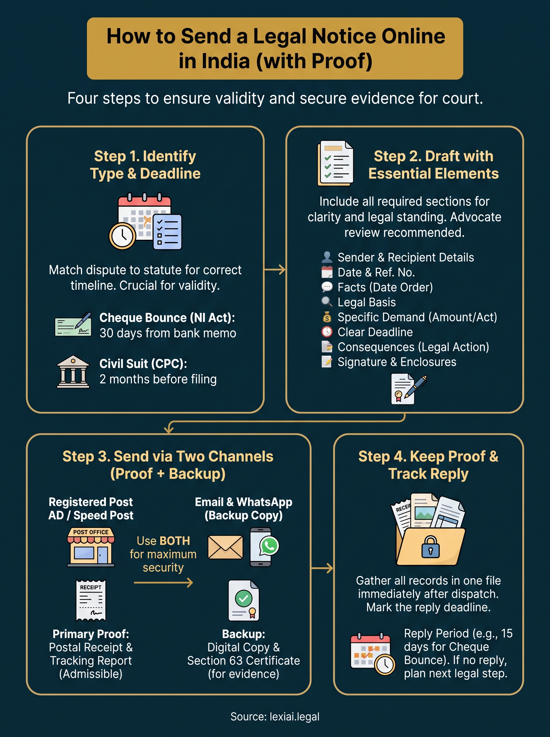 send legal notice online infographic