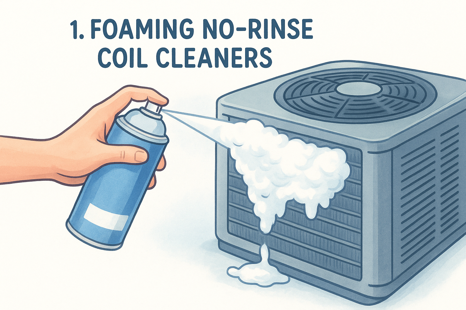 1. Foaming no-rinse coil cleaners