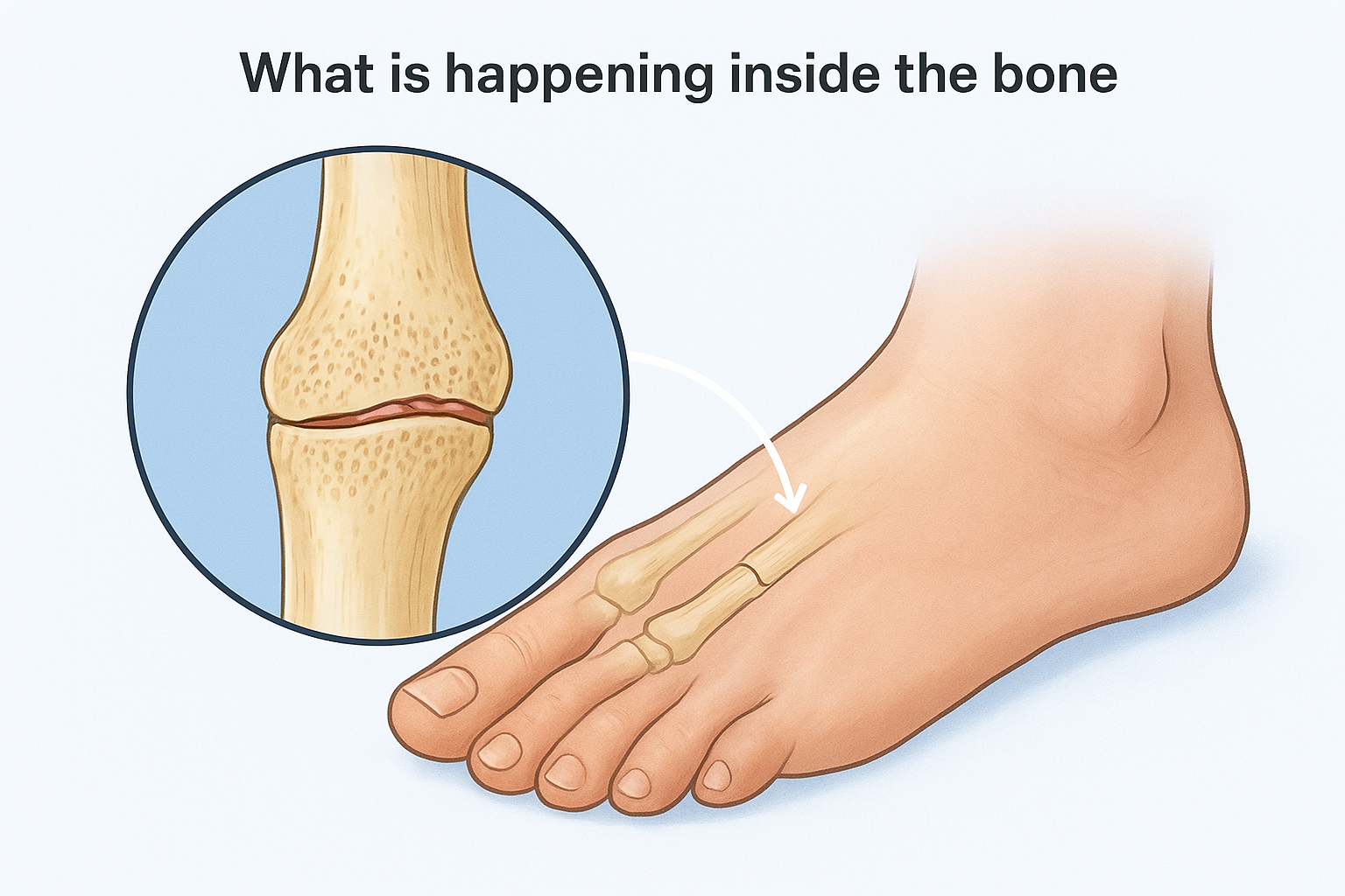 What is happening inside the bone