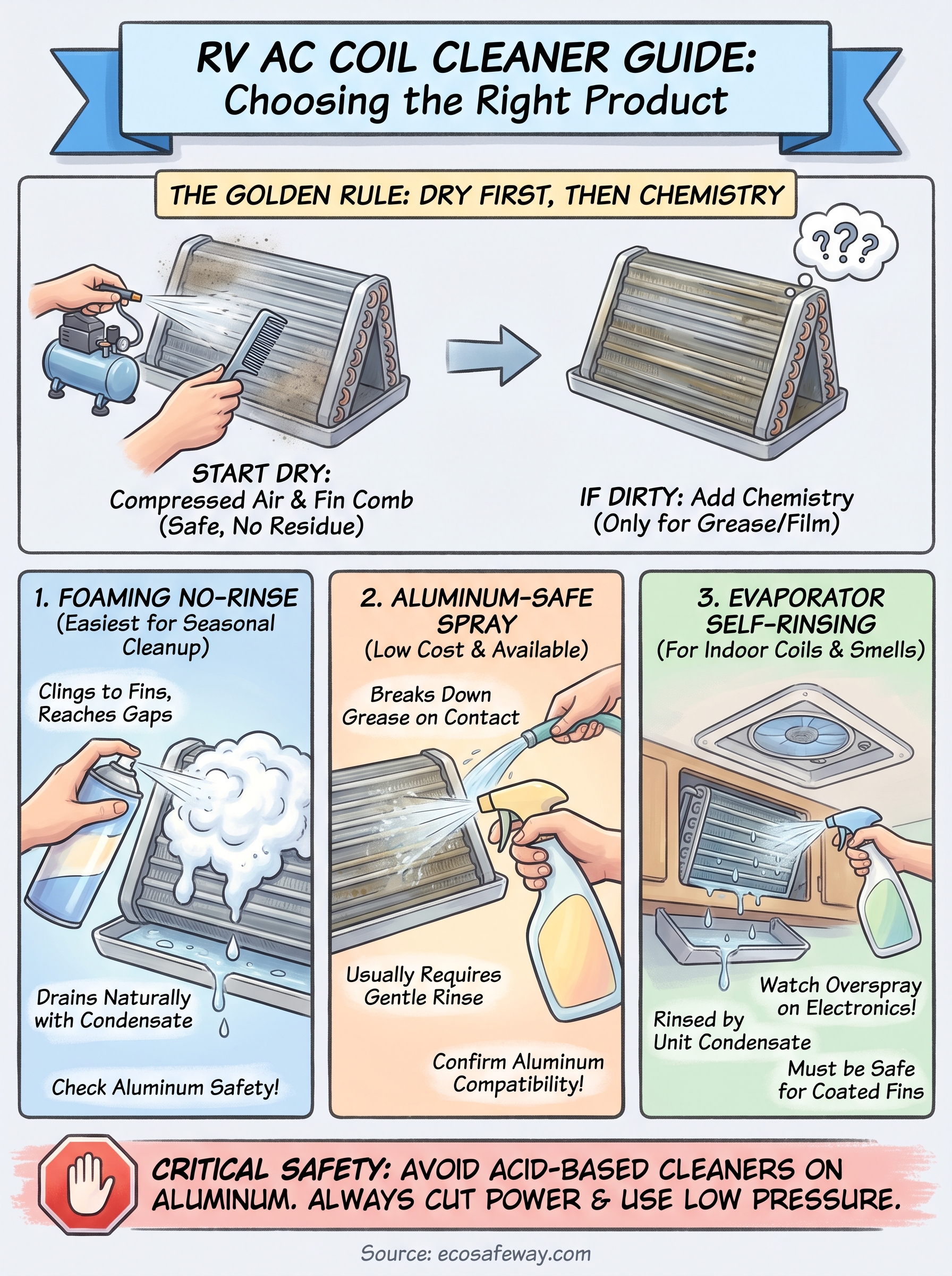 rv ac coil cleaner infographic