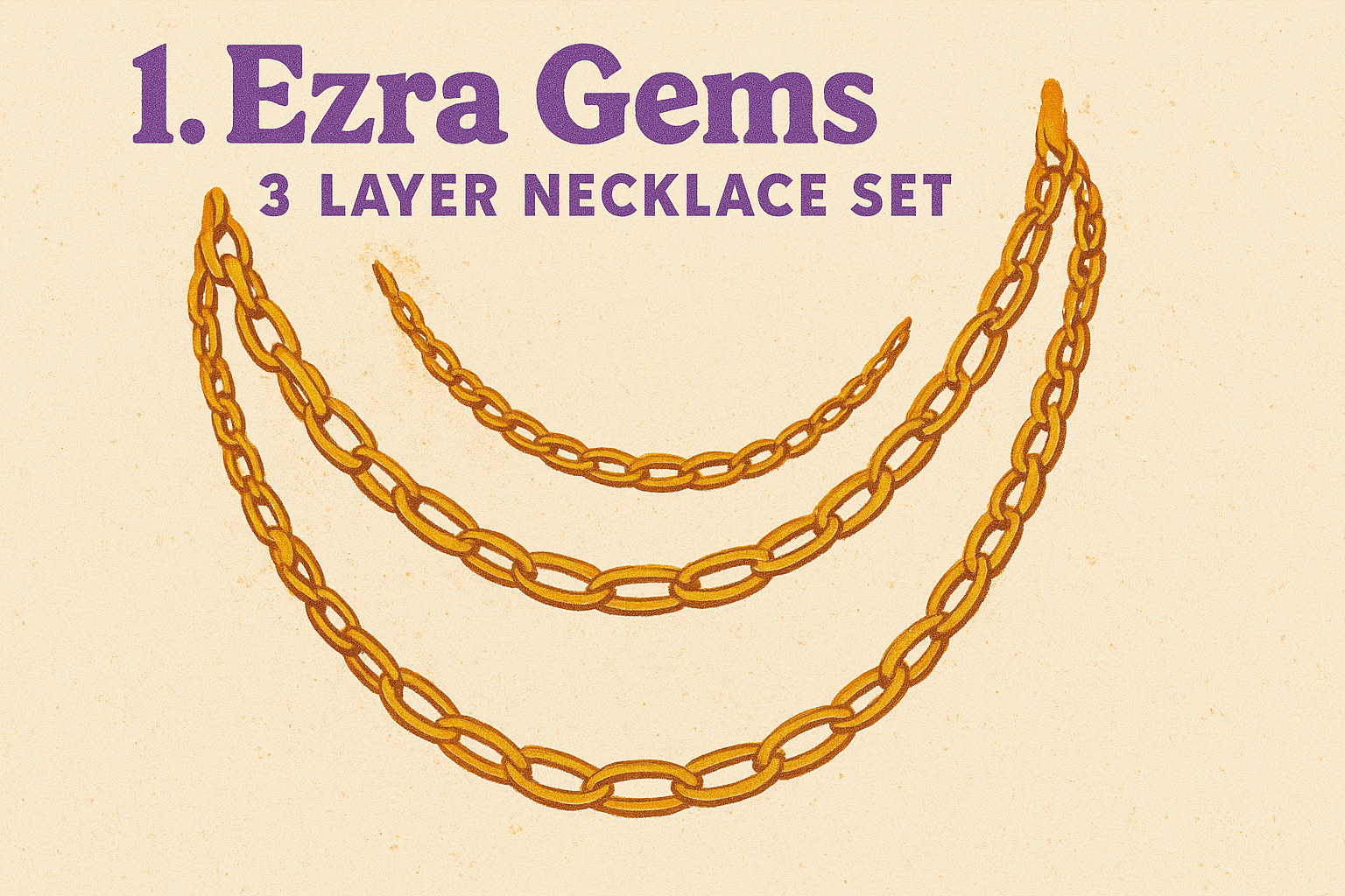 1. Ezra Gems 3 layer necklace set