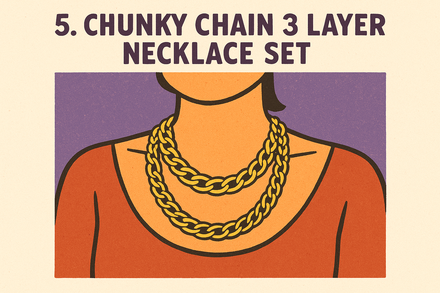 5. Chunky chain 3 layer necklace set