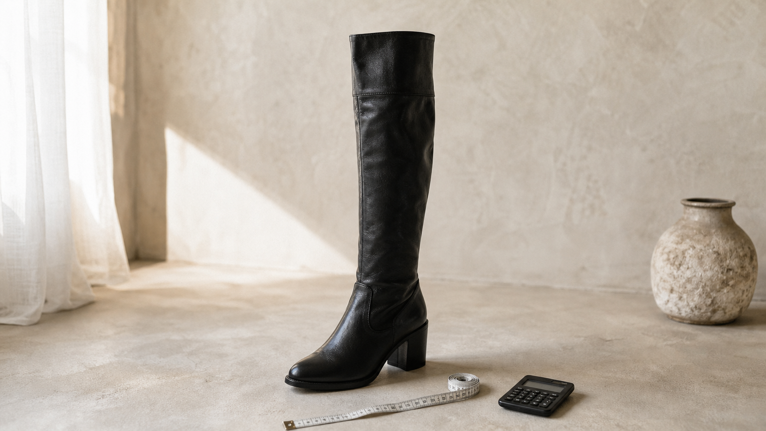 Slouchy extra wide calf boots styled with leggings