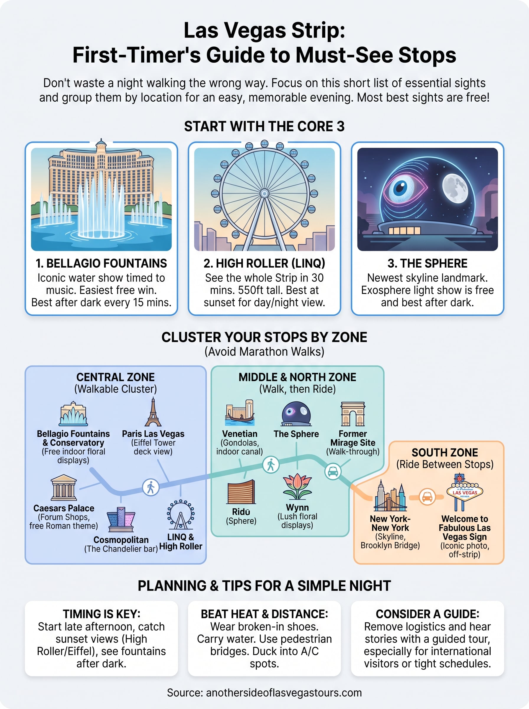 what to see on the las vegas strip infographic