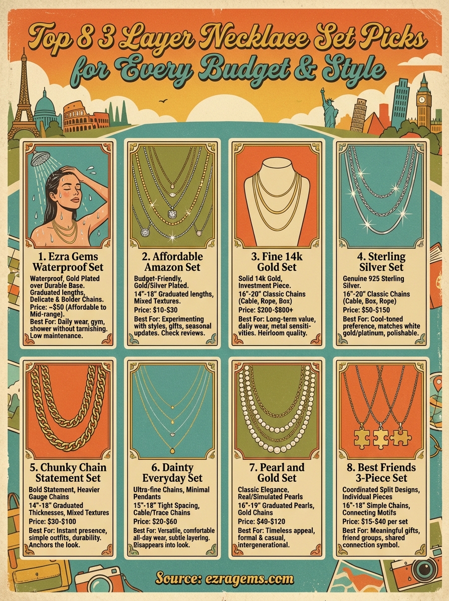 3 layer necklace set infographic