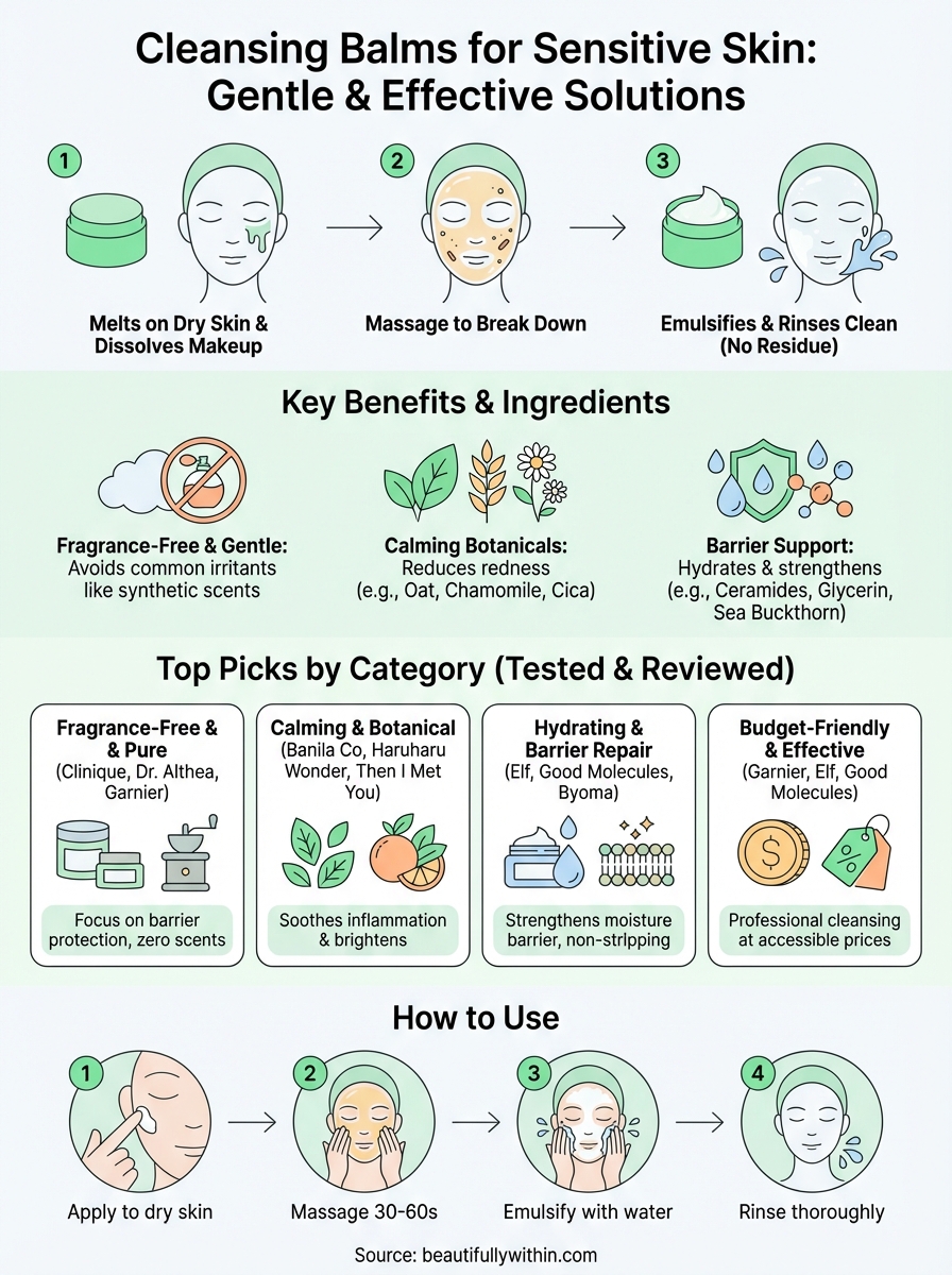 cleansing balm for sensitive skin infographic