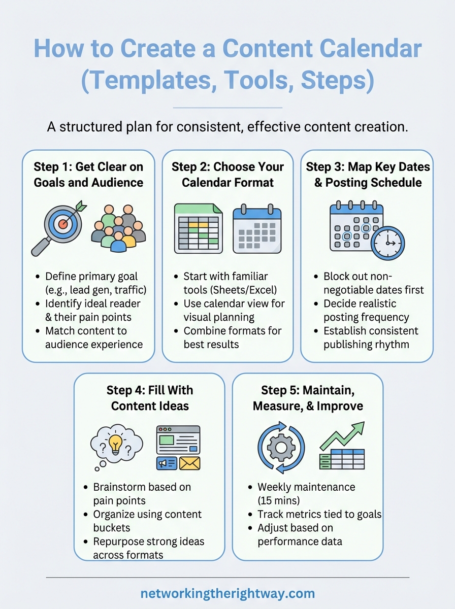 how to create a content calendar infographic